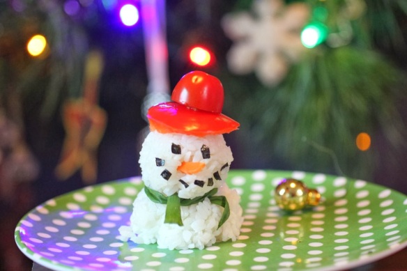 christmas sushi snowman